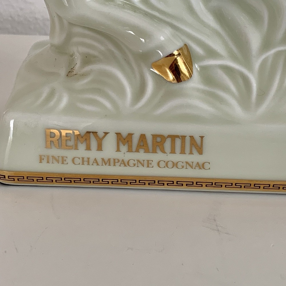 Vintage REMY MARTIN Centaur Limoges Cognac Empty Bottle Ceramic Gold Ivory - Picture 5 of 16